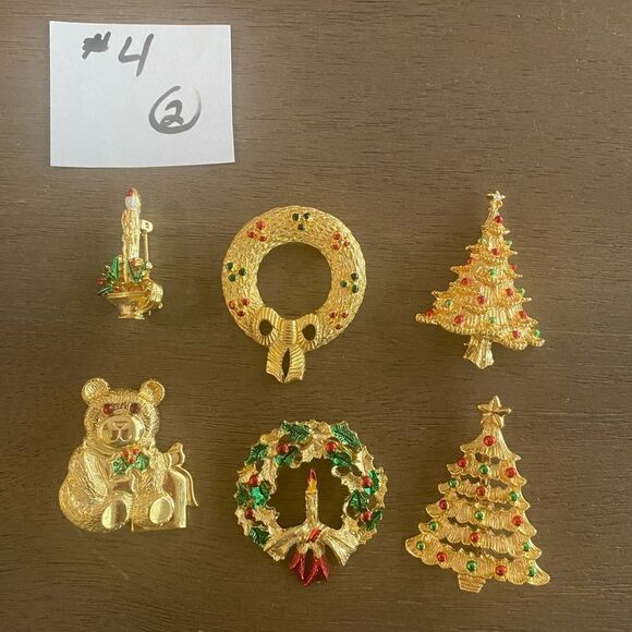 COPY - Lot of 6 Vintage Gerry’s Christmas Pin/Brooches Christmas Jewelry #4 - Picture 1 of 7